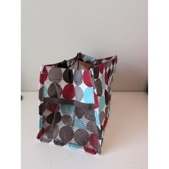 Thirty-One All in Organizer Colorful Polka Dot Tote Bag Dual Handles - Picture 4 of 6
